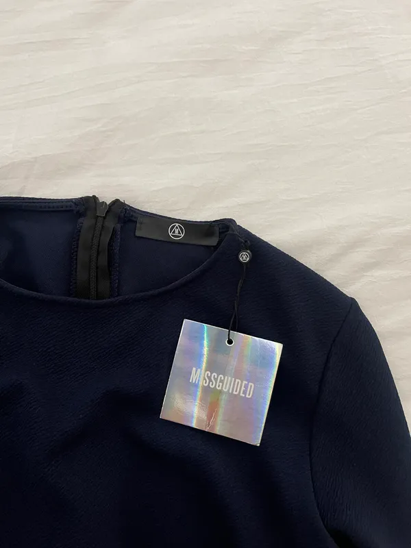 Misguided Crepe Long Sleeve Bodycon Dress - Image 3