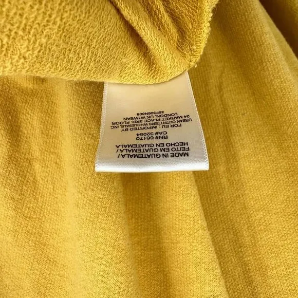 FP Beach Free People size XS/S yellow long sleeve blouse‎ tunic cotton blend - Image 5