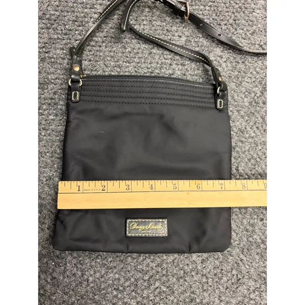 Dooney & Bourke Black Nylon Triple Zip Crossbody Bag Organizer Duck Logo Small - Image 5