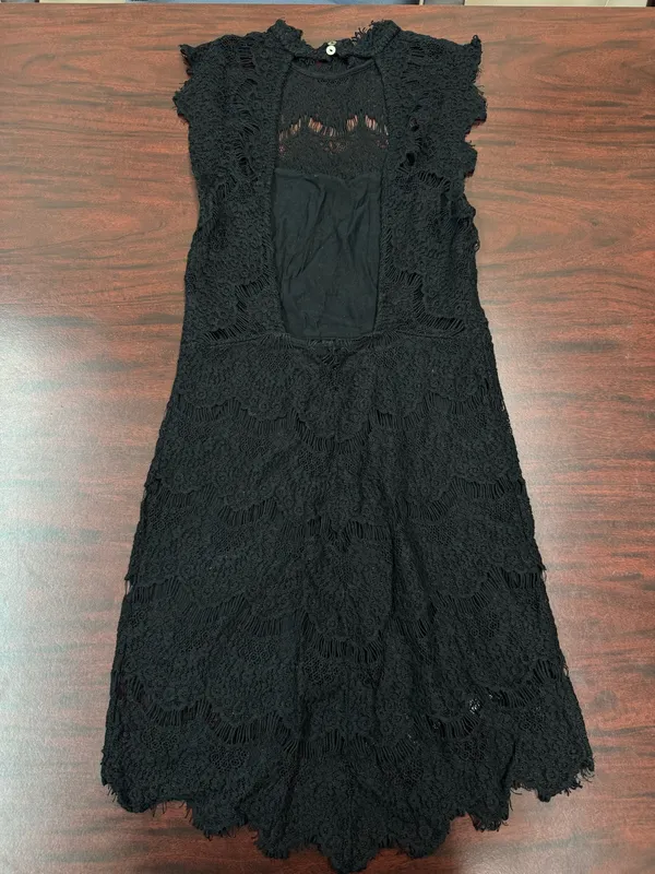 Free People Daydream Black Lace High Neck Open Back Dress Size X-Small - Image 3