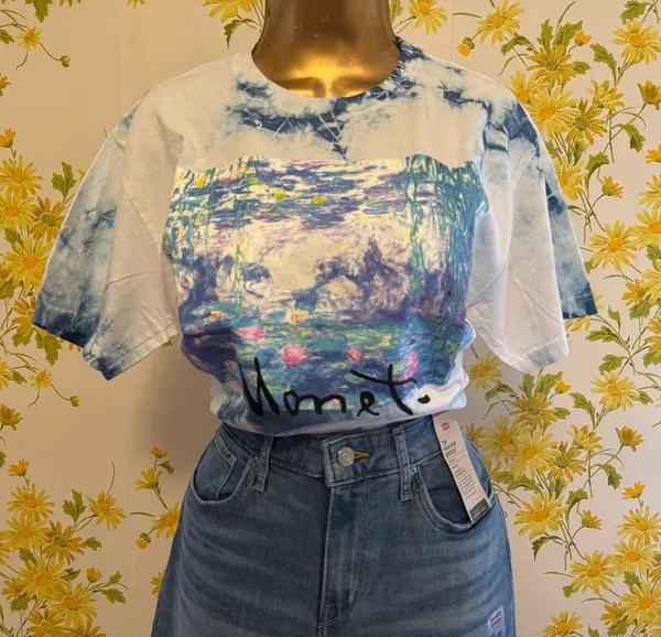 NWT Tie dye Monet water lilies T shirt size S - Image 5