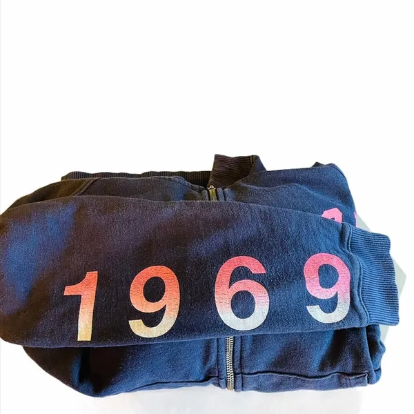 Gap 1969 spell out ombré navy zip up hoodie - Image 6