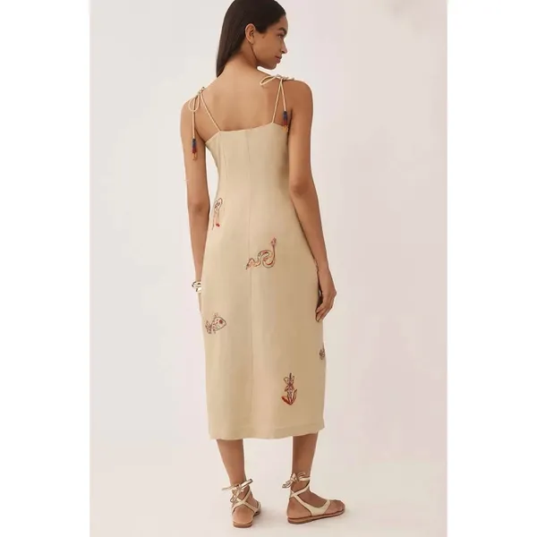 Farm Rio x Anthropologie Embroidered Linen Blend Dress NEW - Image 3