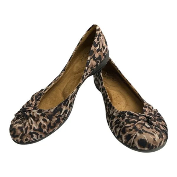 Natural Soul All Thru Comfort Slip Genie Leopard Print Twist Front Flat Sz 9 - Image 7