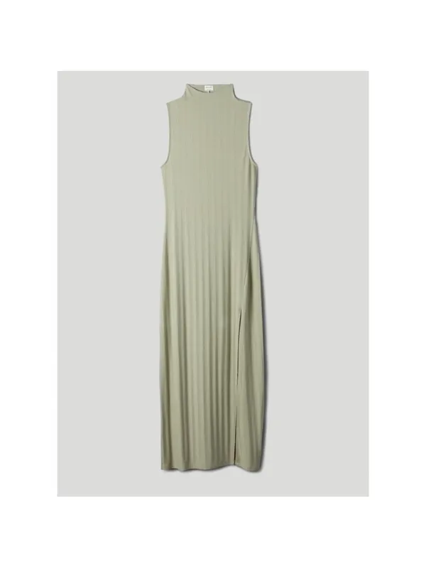 Aritzia Wilfred Leo Midi Ribbed Dress in Silent Storm Green Womens‎ Size M - Image 4