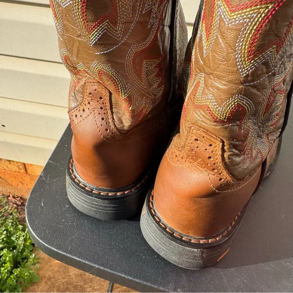 Ariat 4LR Brown Leather Western Boots Women US 6 Embroidered Cowboy - Image 6