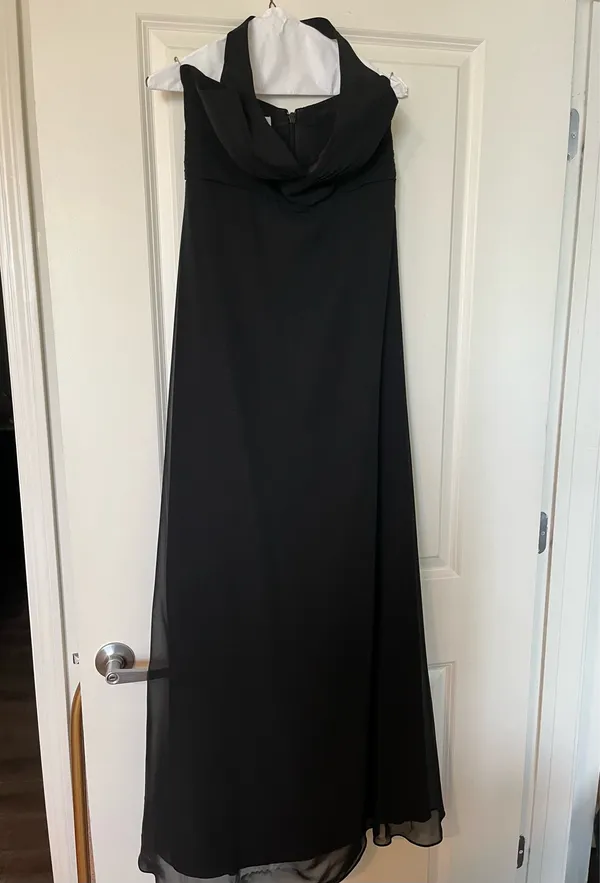 Azazie Tessie Bridesmaid Dress Black - Image 3
