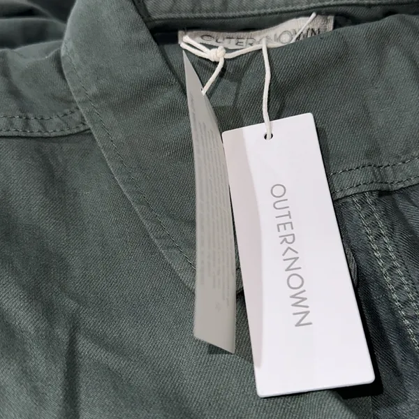 NWT Outerknown Utility Sea Button Front Long Sleeve Jumpsuit Green Medium - Image 8