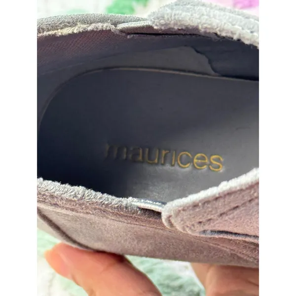 Maurices Bridget Grey Textile Ankle Booties Low Block Heel 8M‎ 98190 - Image 5