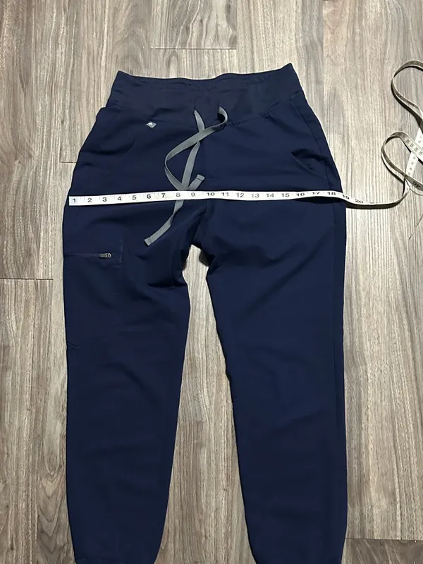 Figs Navy Jogger Scrub Pants with Gray Drawstring - Image 6