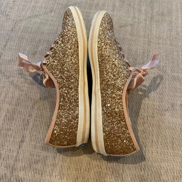 Keds x Kate Spade Champion Rose Gold Glitter Sneakers Size 9 - Image 6