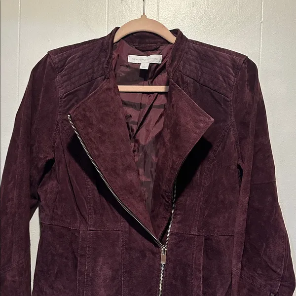 Suede moto jacket size‎ s Red - Image 3