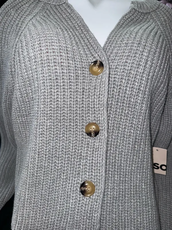 SO Gray Ribbed Button - Image 5