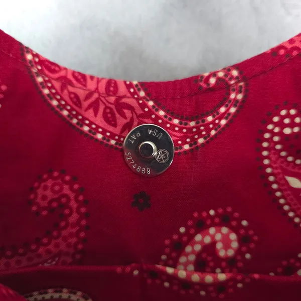 Vera‎ Bradley Handbag Womens Small Red Paisley Quilted Cotton Boho Bag - Image 7