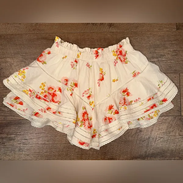 Aerie Rock 'n' Ruffle Skort Cream Floral Skort with Ruffles - Image 2