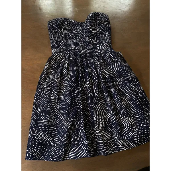 devlin Dress Size Small Strapless Blue White Quilted Smocked Mini from Nordstrom - Image 7