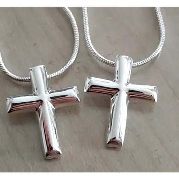 925 Sterling Silver Cross‎ Pendant Necklace, 16-18” - Image 2