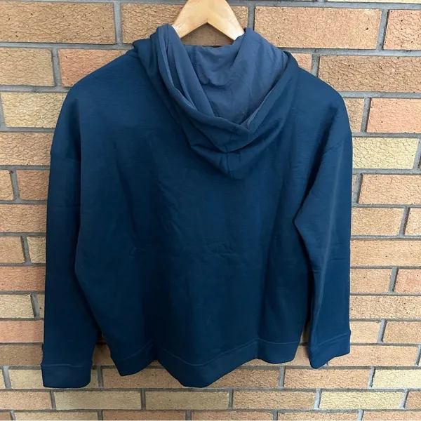 Nobull Blue Fleece Long Sleeve Logo Pullover Hoodie Sweatshirt Size Small NWT - Image 4