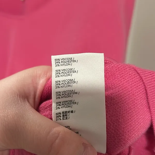 Maeve by Anthropologie Barbie Pink V Neck Soft Cozy Sweater Fall Winter Size M - Image 4