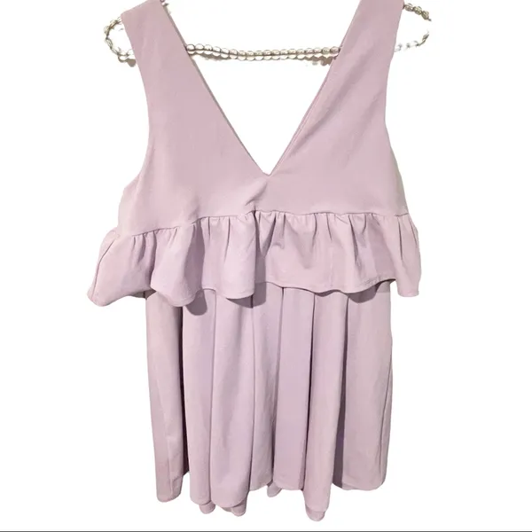 ASOS‎ Size 4 Light Purple Ruffle Trim Sleeveless Tank Mini Dress NEW - Image 6