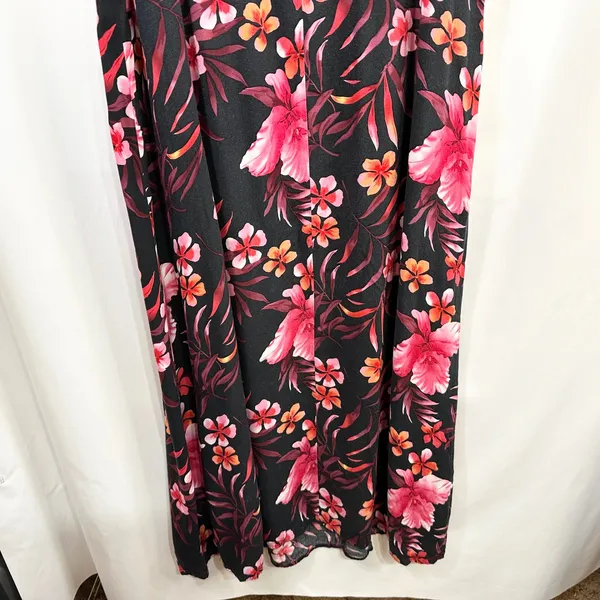 Kim Rogers Plus Size 1X Maxi Dress Black Pink‎ Tropical Coastal Beachy Fairy 484 - Image 7