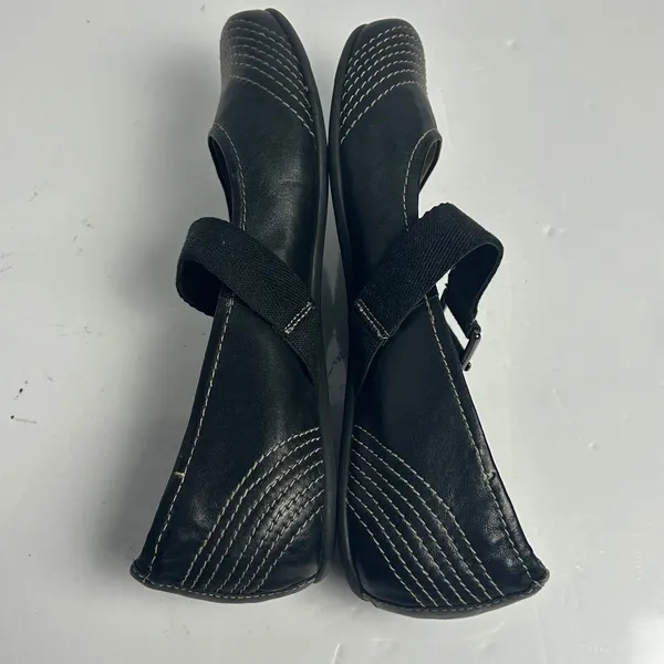 Palladium Womens Black Leather Mary Jane Flats Contrast Stitch Buckle 8.5 39.5 - Image 11