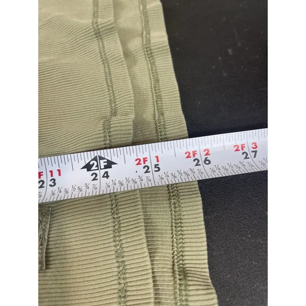Ralph Lauren Y2K Ribbed Lace Up Top Womens L Sage Green Short Sleeve Grunge - Image 10