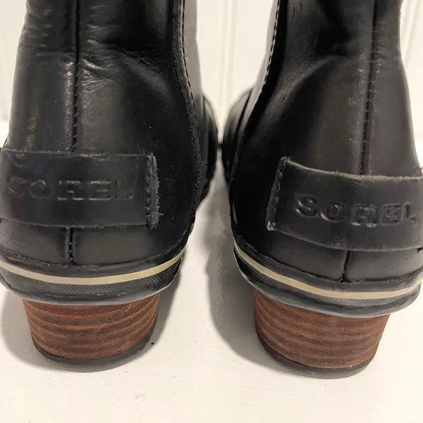 Sorel Slimpack Riding‎ Gloss Boots Women 8.5 Black Leather Waterproof NL2156-010 - Image 6