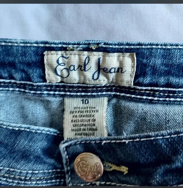 Earl Jean Denim Skirt 10 Festival Boho Western Cowgirl Rodeo Punk Grunge Emo Y2K - Image 2