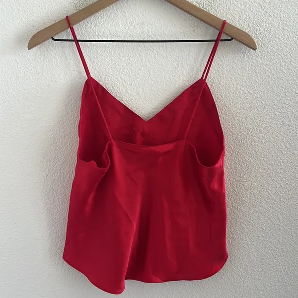 Vintage Victoria's Secret Gold Label Red Slip Cami Top Blouse Small - Image 2