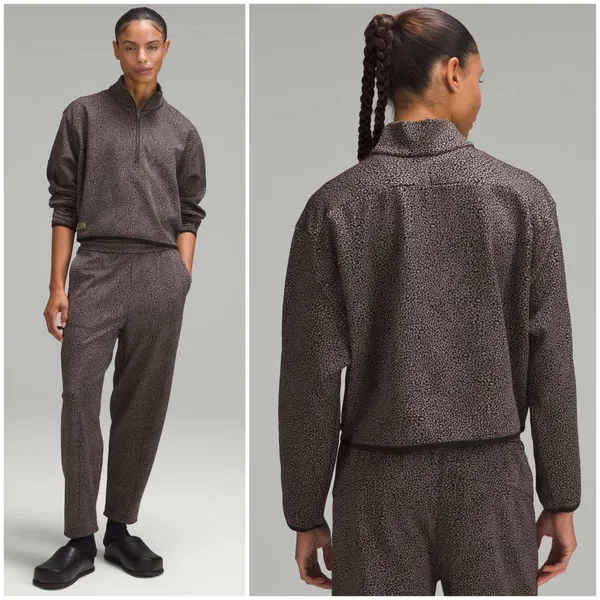 Lululemon Lab Double-Knit Jacquard Half Zip Sweatshirt Crop Jacket Size 10 - Image 2