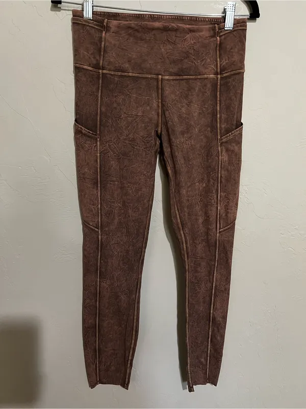 Lululemon‎ Fast & Free II 25" Nulux Ice Dye Brown High Rise Pocket Leggings - Image 2