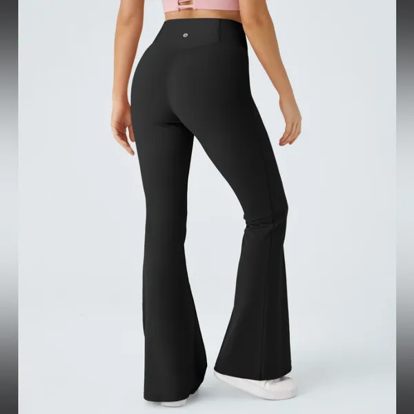 Halara Crossover High Waisted Back Pocket Super Flare Leggings - Image 3