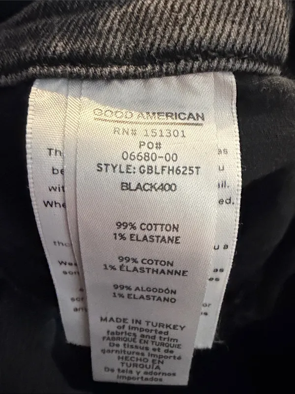 Good American Good Boy High Waist Skinny Jeans Womens Size 2/26 Raw Hem‎ Stretch - Image 8