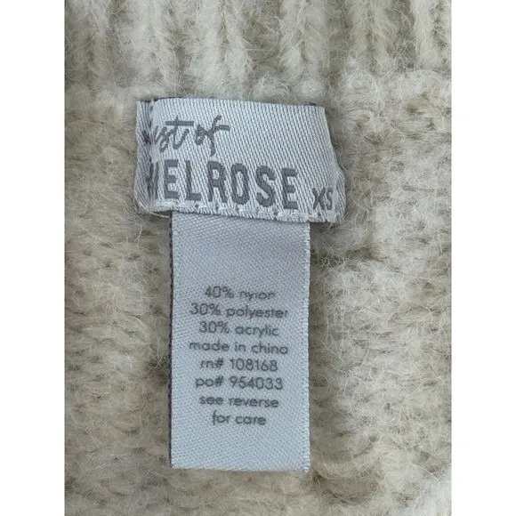 West of Melrose‎ Cream Cable Knit Balloon Sleeve Sweater Ivory XS Honeycomb - Image 8