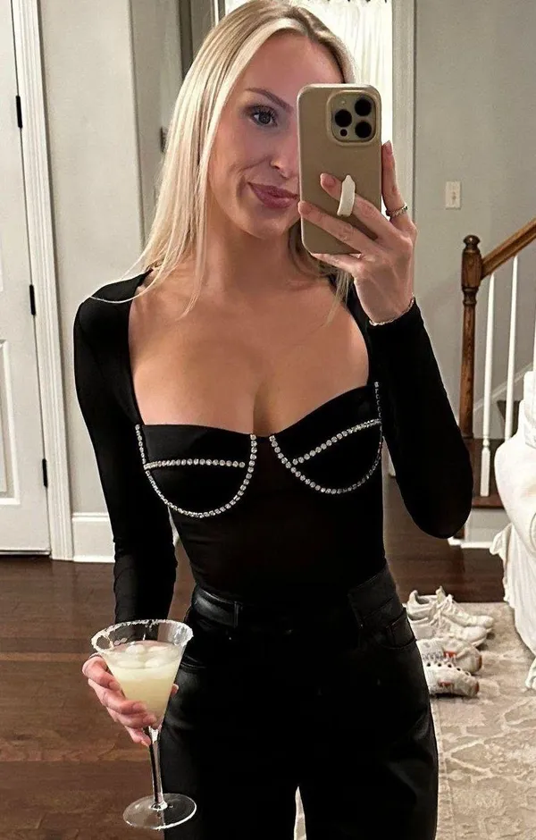 Revolve Bardot Carter Diamante Bodysuit Black - Image 2