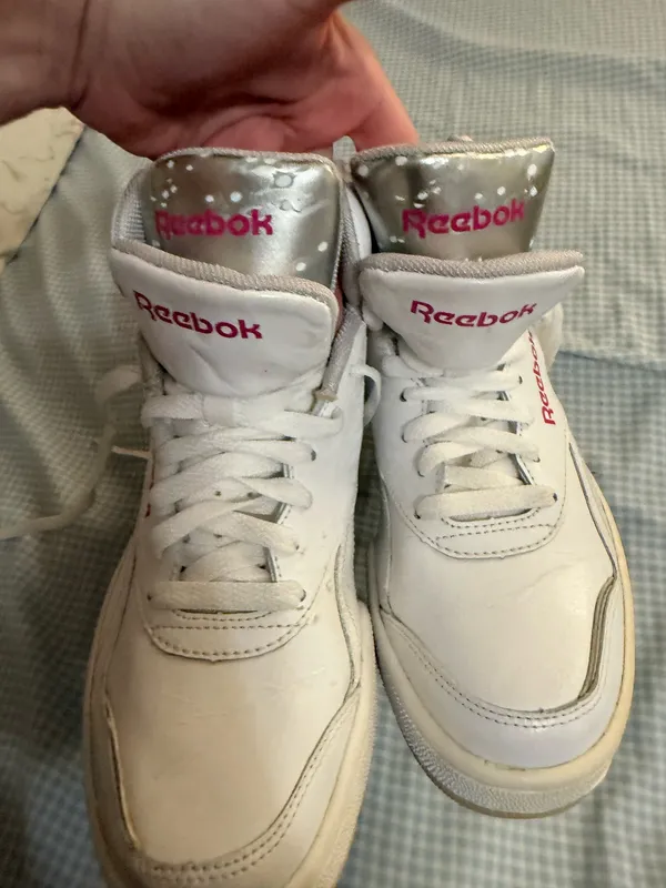 Reebok double tongue high top sneakers size 8 - Image 2
