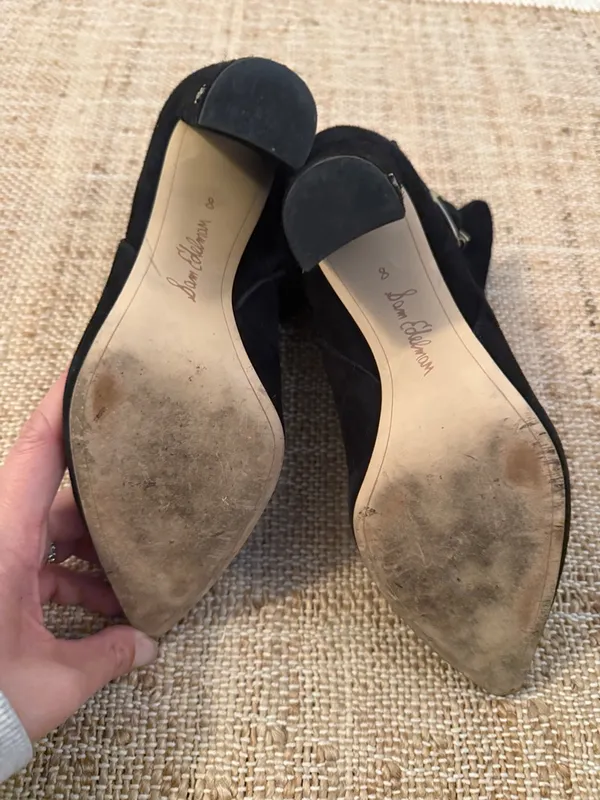 Sam Edelman Rita Block Heel Suede Boot Size 8 Black - Image 6
