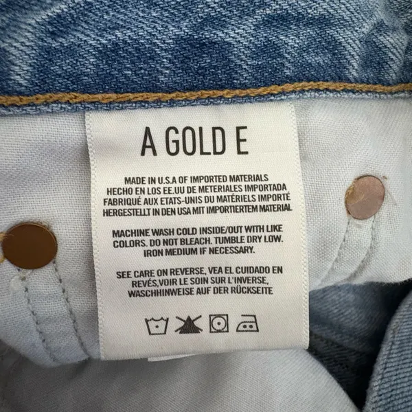 Agolde Riley High Rise Button Fly Straight Crop Size 28‎ - Image 9