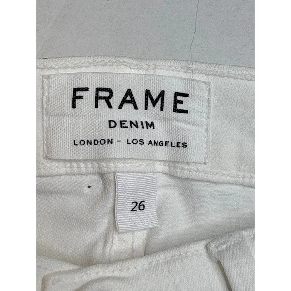 FRAME Le Skinny de Jeanne Crop Jeans Womens Size 26 Blanc White Mid Rise Stretch - Image 6