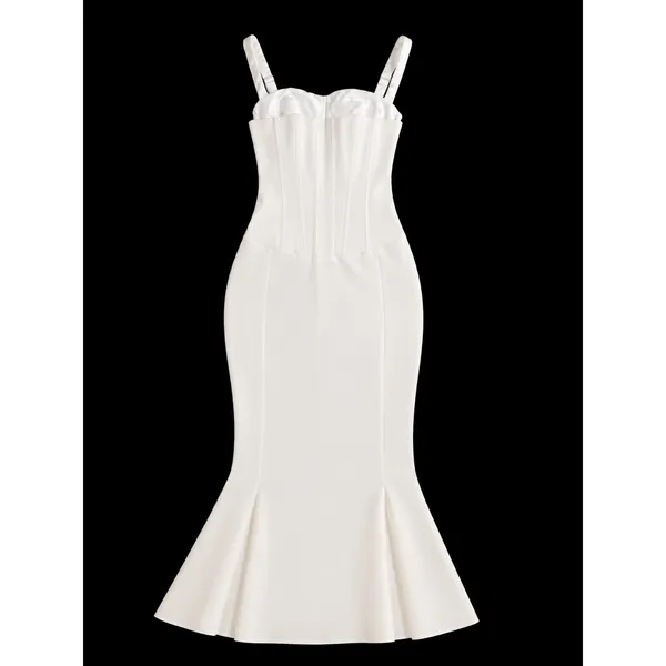 NWT Oh Polly Valentina Ivory Corset‎ Fishtail Midaxi Dress Size US 2 - Image 7