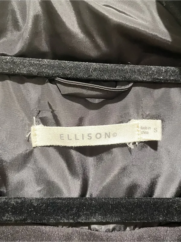 Ellison Black Puffer Vest Oversized Quilted Short Sleeve Zip Up Women Size Small - Image 6