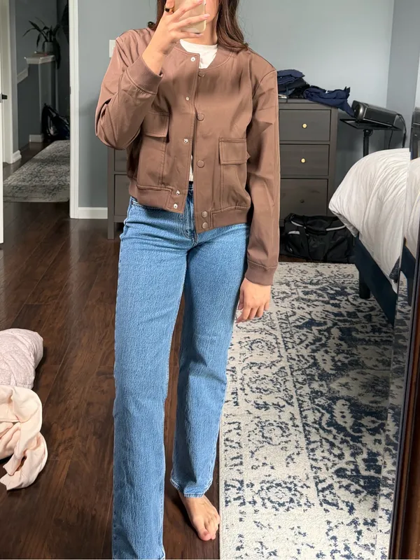 Brown Bomber Jacket - Image 9