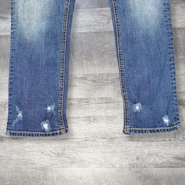 BKE Payton Distressed Crop Blue Jeans Womens 28 (31X26) Low Rise Denim ABK1629 - Image 3