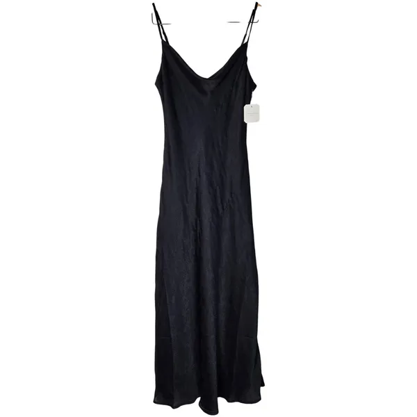 Altar'd State Eva Satin Midi Slip Dress Black Floral Jacquard ASWD-241-212 M NWT - Image 3