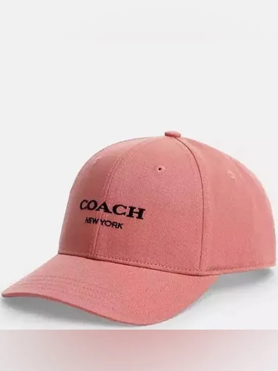 Coach Embroidered Baseball Hat CAA64 Pink / Black - Image 15