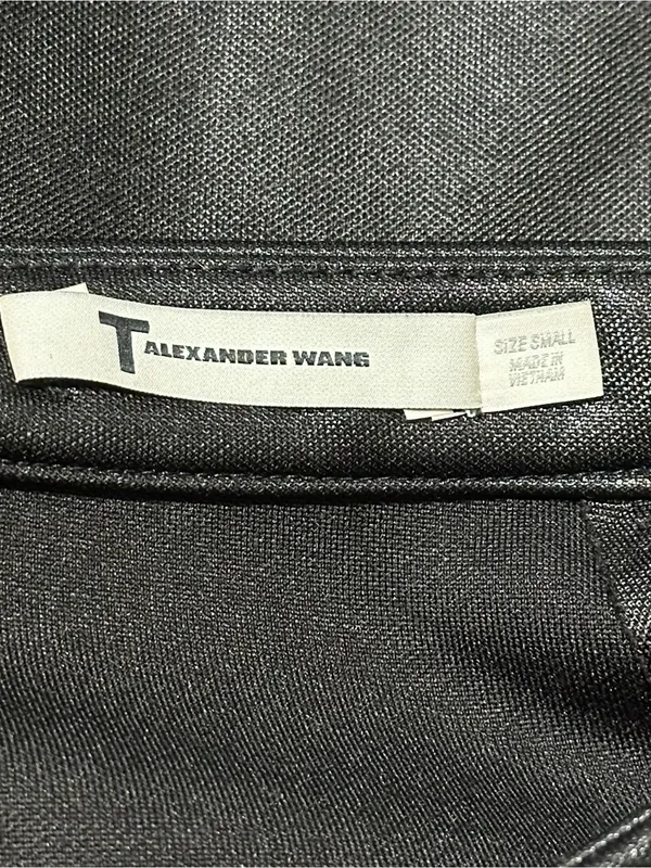 T Alexander Wang Women’s Size S Black Seamed Shimmery Pencil Straight Skirt - Image 3