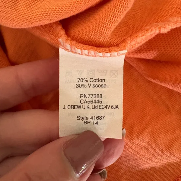 J.‎ Crew Orange Viscose Dress Size Medium EUC - Image 7