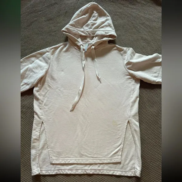 ATHLETA Pullover Yogi High Low Sweatshirt Pearl White Hoodie Long‎ Size Small - Image 2