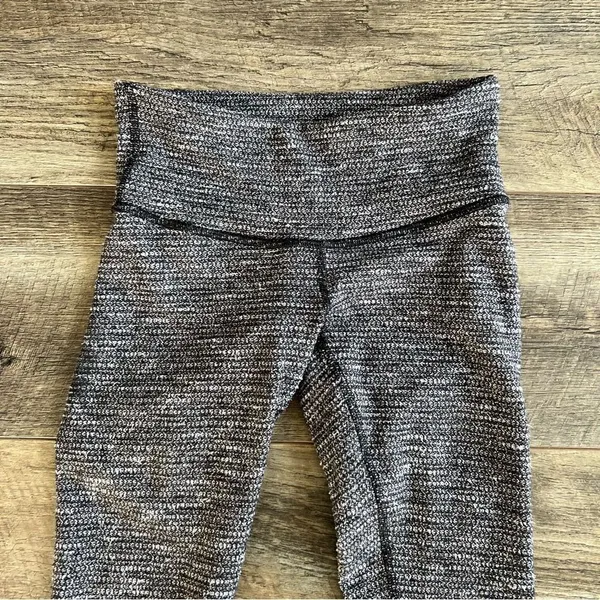 Lululemon Wunder Under Pant Coal Mini Check Pique Texture Knit Leggings Size 2 - Image 6